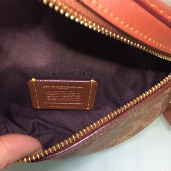 Coach Belt Bag Coated Canvas Signature Monogram Tan Rust Fanny Pack 39937 - Picture 13 of 16